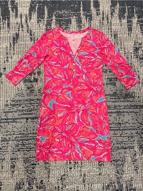 Lilly Pulitzer Hot Pink & Aqua Floral Mini Dress